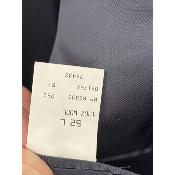 Lands' End Navy Blue Blazer Men's 52 Single Breasted 2 Button Nautical Brass But - Picture 7 of 7